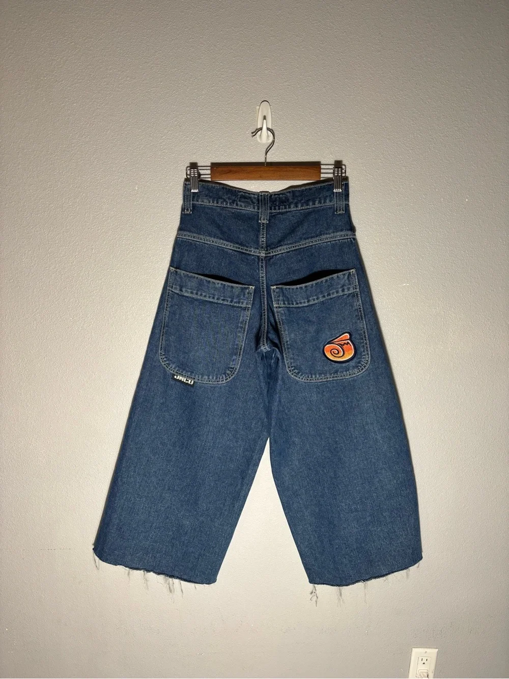 JNCO Twin Cannon Vintage Wide Leg Baggy Jeans Dark Wash Skater Y2k Size 26x27